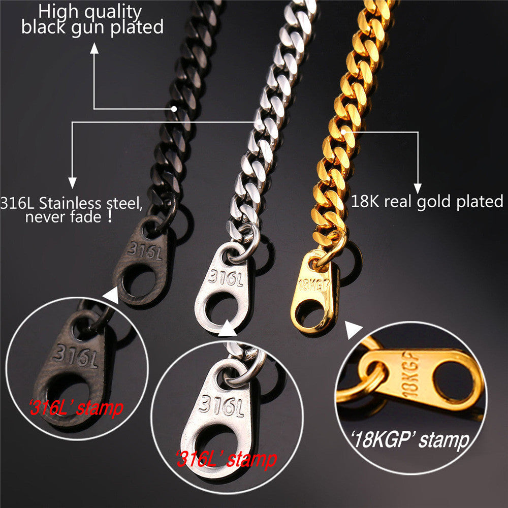 Cadena Hip Hop de Acero Inoxidable